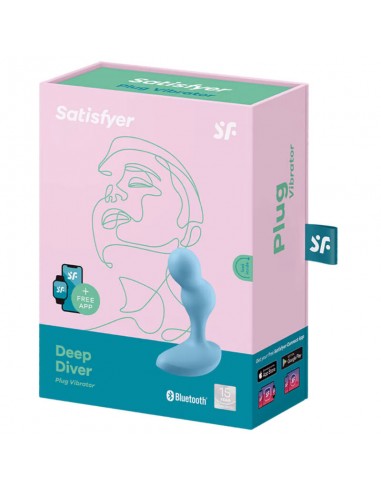 SATISFYER DEEP DIVER PLUG VIBRADOR APP AZUL