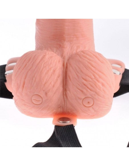 FETISH FANTASY SERIES ARNES AJUSTABLE CONTROL REMOTO PENE REALISTICO CON TESTICULOS RECARGABLE Y VIBRADOR 15 CM