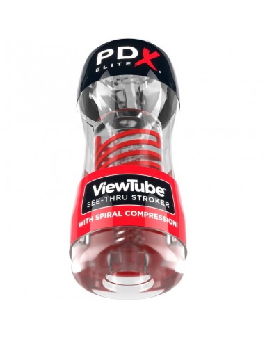 PDX ELITE MASTURBADOR STROKER VIEWTUBE 2 COMPRESION ESPIRAL TRANSPARENTE