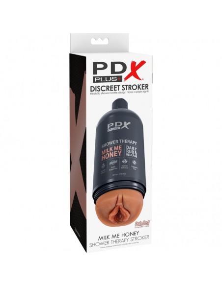 PDX PLUS MASTURBADOR STROKER DISENO DISCRETO DE BOTE CHAMPU MILK ME HONEY CARAMELO