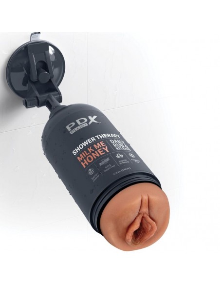 PDX PLUS MASTURBADOR STROKER DISENO DISCRETO DE BOTE CHAMPU MILK ME HONEY CARAMELO