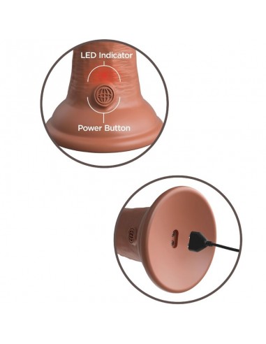 KING COCK ELITE DILDO REALISTICO VIBRADOR SILICONA 152 CM CARAMELO