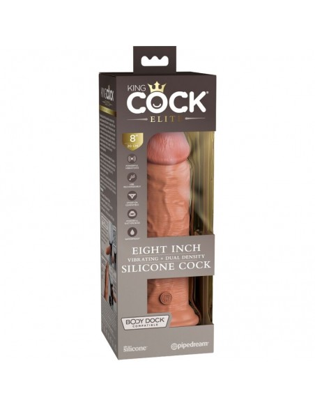 KING COCK ELITE DILDO REALISTICO VIBRADOR SILICONA 203 CM CARAMELO