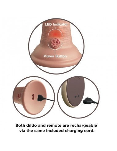 KING COCK ELITE DILDO REALISTICO VIBRADOR SILICONA CONTROL REMOTO 23 CM