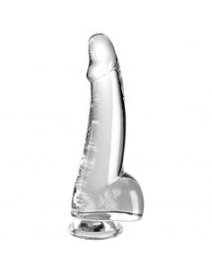 KING COCK CLEAR DILDO CON TESTICULOS 152 CM TRANSPARENTE