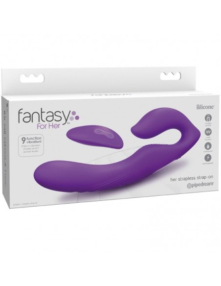 FANTASY FOR HER VIBRADOR DOBLE PENETRACION CONTROL REMOTO 9 NIVELES VIOLETA
