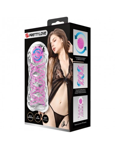 PRETTY LOVE MASTURBADOR MASCULINO FANTASY ESPIRAL INTERNA Y BOLAS TRANSPARENTE