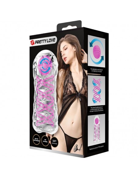 PRETTY LOVE MASTURBADOR MASCULINO FANTASY ESPIRAL INTERNA Y BOLAS TRANSPARENTE
