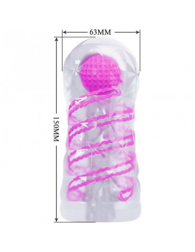 PRETTY LOVE MASTURBADOR MASCULINO FANTASY ESPIRAL INTERNA Y BOLAS TRANSPARENTE
