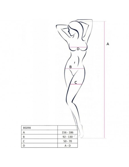 PASSION BS098 BODYSTOCKING ROJO TALLA UNICA