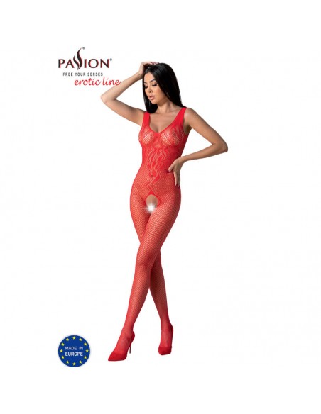 PASSION BS098 BODYSTOCKING ROJO TALLA UNICA