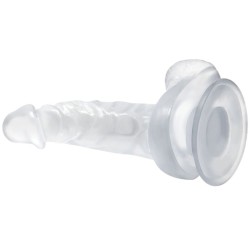 BAILE DILDO REALISTICO CON VENTOSA Y TESTICULOS 167 CM TRANSPARENTE 2
