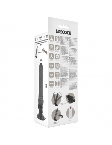 BASECOCK VIBRADOR REALISTICO CONTROL REMOTO NEGRO 195 CM