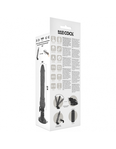 BASECOCK VIBRADOR REALISTICO CONTROL REMOTO NEGRO 195 CM