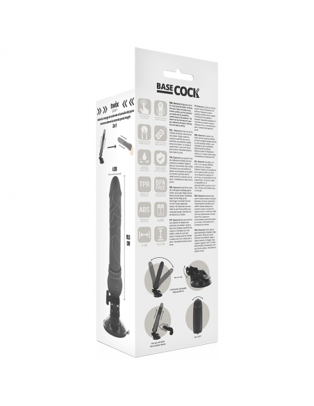 BASECOCK VIBRADOR REALISTICO CONTROL REMOTO NEGRO 195 CM BASECOCK VIBRADOR REALISTICO CONTROL REMOTO NEGRO 195 CM