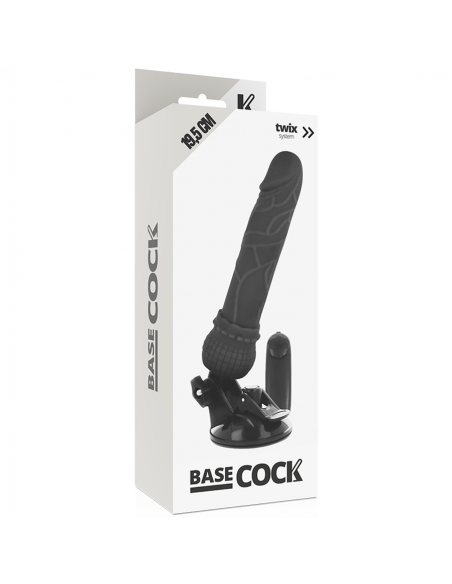 BASECOCK VIBRADOR REALISTICO CONTROL REMOTO NEGRO 195 CM