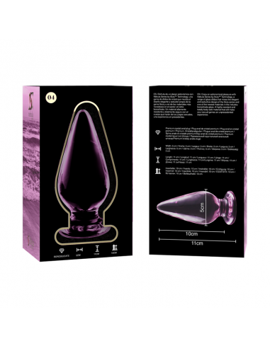 NEBULA SERIES BY IBIZA MODELO 4 PLUG CRISTAL BOROSILICATO 11 X 5 CM ROSA