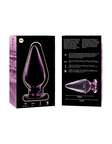 NEBULA SERIES BY IBIZA MODELO 4 PLUG CRISTAL BOROSILICATO 11 X 5 CM ROSA
