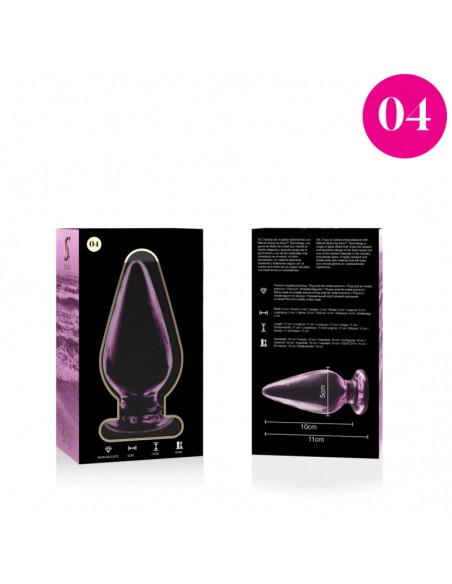 NEBULA SERIES BY IBIZA MODELO 4 PLUG CRISTAL BOROSILICATO 11 X 5 CM ROSA
