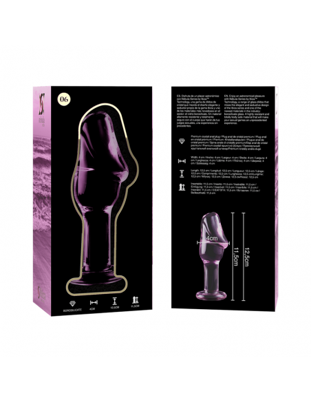 NEBULA SERIES BY IBIZA MODELO 6 PLUG CRISTAL BOROSILICATO 125 X 4 CM ROSA