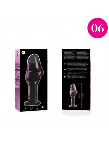 NEBULA SERIES BY IBIZA MODELO 6 PLUG CRISTAL BOROSILICATO 125 X 4 CM ROSA