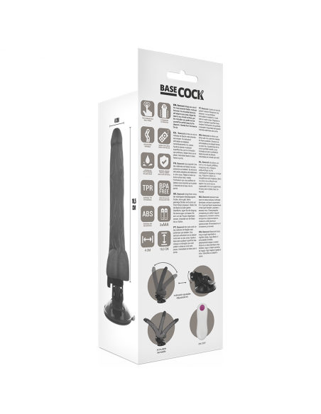 BASECOCK VIBRADOR ARTICULABLE CONTROL REMOTO NEGRO 185 CM BASECOCK VIBRADOR ARTICULABLE CONTROL REMOTO NEGRO 185 CM