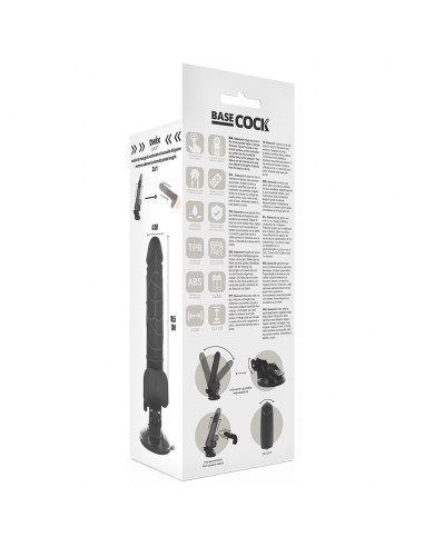 BASECOCK VIBRADOR REALISTICO CONTROL REMOTO NEGRO 185 CM