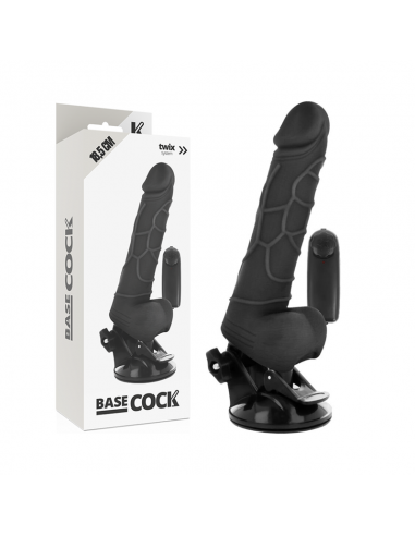 BASECOCK VIBRADOR REALISTICO CONTROL REMOTO NEGRO 185 CM