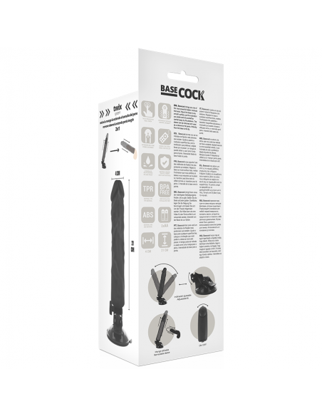 BASECOCK VIBRADOR REALISTICO CONTROL REMOTO NEGRO 21 CM