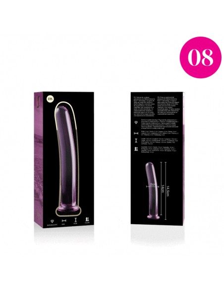 NEBULA SERIES BY IBIZA MODELO 8 DILDO CRISTAL BOROSILICATO 145 X 2 CM ROSA