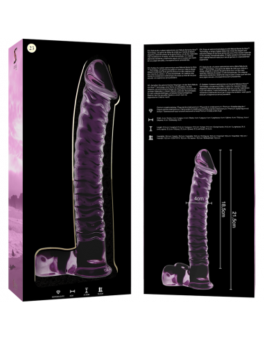 NEBULA SERIES BY IBIZA MODELO 23 DILDO CRISTAL BOROSILICATO 215 X 4 CM ROSA
