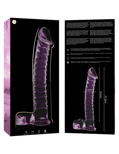 NEBULA SERIES BY IBIZA MODELO 23 DILDO CRISTAL BOROSILICATO 215 X 4 CM ROSA