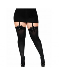 LEG AVENUE MEDIAS ALTAS CON LACITO NEGRO TALLA GRANDE