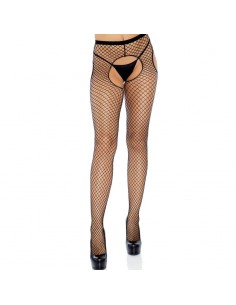 LEG AVENUE MEDIAS DE RED CROTCHLESS NEGRO