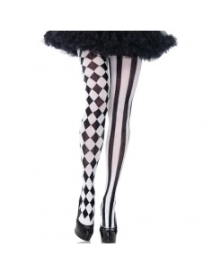 LEG AVENUE MEDIAS ARLEQUIN NEGRO BLANCO