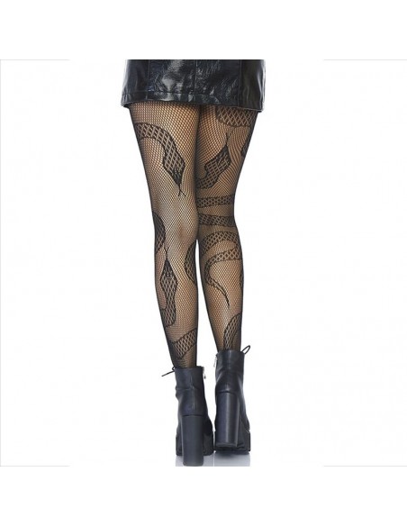 LEG AVENUE MEDIAS DE RED SERPIENTES NEGRO