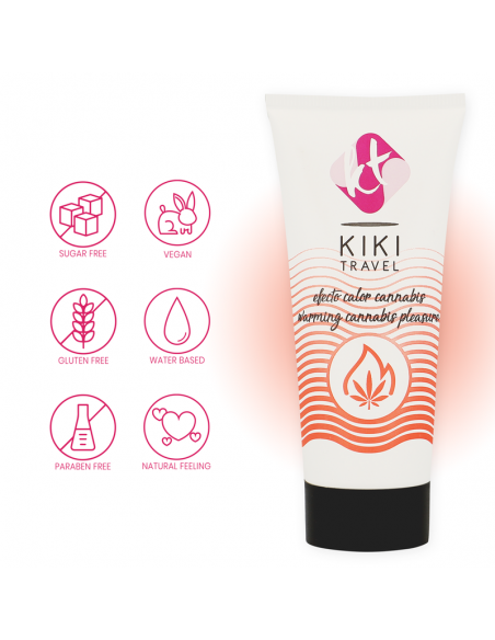 KIKi TRAVEL GEL DESLIZANTE SABOR A CANNABIS EFECTO CALOR INTENSO 50 ML