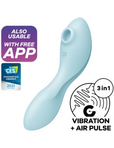 SATISFYER CURVY TRINITY 5 ESTIMULADOR Y VIBRADOR APP AZUL