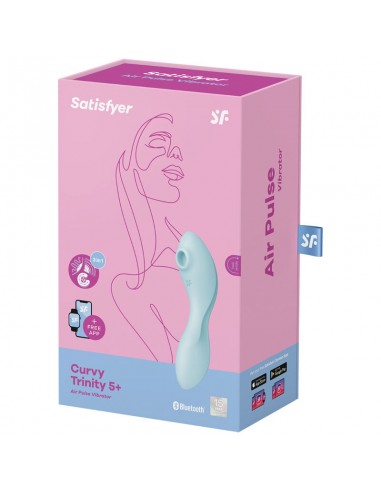 SATISFYER CURVY TRINITY 5 ESTIMULADOR Y VIBRADOR APP AZUL