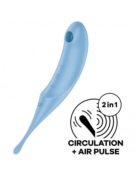 SATISFYER TWIRLING PRO ESTIMULADOR Y VIBRADOR AZUL