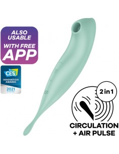 SATISFYER TWIRLING PRO ESTIMULADOR Y VIBRADOR APP VERDE