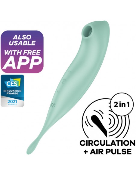 SATISFYER TWIRLING PRO ESTIMULADOR Y VIBRADOR APP VERDE SATISFYER TWIRLING PRO ESTIMULADOR Y VIBRADOR APP VERDE