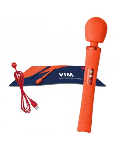 FUN FACTORY VIM WAND RUMBLE VIBRADOR RECARGABLE SILICONA NARANJA