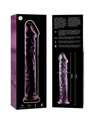 NEBULA SERIES BY IBIZA MODELO 12 DILDO CRISTAL BOROSILICATO 17 X 35 CM ROSA