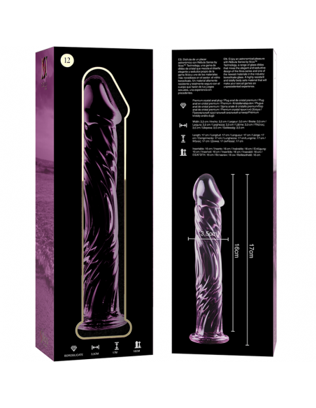 NEBULA SERIES BY IBIZA MODELO 12 DILDO CRISTAL BOROSILICATO 17 X 35 CM ROSA