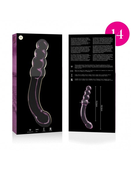 NEBULA SERIES BY IBIZA MODELO 14 DILDO CRISTAL BOROSILICATO 185 X 3 CM ROSA