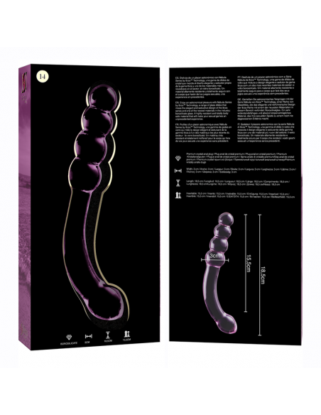 NEBULA SERIES BY IBIZA MODELO 14 DILDO CRISTAL BOROSILICATO 185 X 3 CM ROSA