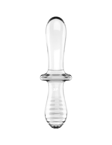 SATISFYER DOUBLE CRYSTAL DILDO TRANSPARENTE