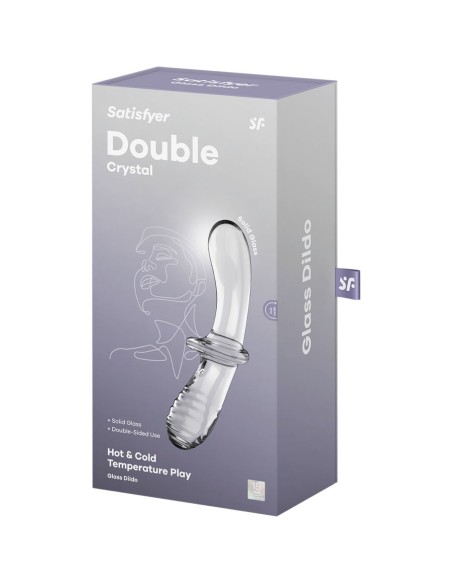 SATISFYER DOUBLE CRYSTAL DILDO TRANSPARENTE