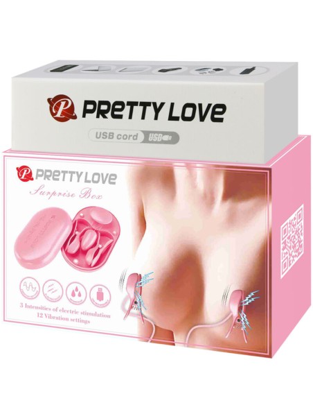 PRETTY LOVE SURPRISE BOX PINZAS ELECTRO ESTIMULACION ROSA